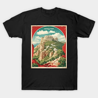 Monolithos Castle Greece Tourism Vintage Travel Poster T-Shirt